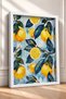 Light Blue Snowflakes Lemon Slices Framed Painting Italy Poster Living Room Kitchen Wall Decor Itp040 - 2