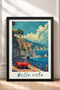 Bella Vista Written Red Classic Car Framed Painting Italy Poster Wall Decor Itp030 - 3