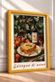 Lasagna Di Mama Written Lazanya and Wine Framed Painting Italy Poster Wall Decor Itp038 - 2