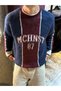 Mchnst Written Crew Neck Knitwear Navy Blue - 3