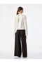 Asymmetrical Tie-Up Collar Long Sleeve Satin Blouse - 4