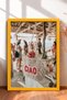 Ciao Written Knitted Bag and Beach Bar Framed Painting Italy Poster Living Room Kitchen Wall Decor Itp019