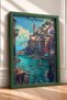 Colorful Boats in Positano Harbor Framed Painting Italy Poster Living Room Kitchen Wall Decor Itp032 - 2