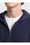 Peak New Season Navy Blue Hooded Embroidered Men's Knit Cardigan - 3