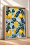 Light Blue Snowflakes Lemon Slices Framed Painting Italy Poster Living Room Kitchen Wall Decor Itp040 - 2