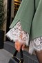 Women's Lace Detailed Oversize Half Turtleneck Knitwear Sweater