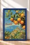 Orange Branches and Amalfi Coast Framed Painting Italy Poster Living Room Kitchen Wall Decor Itp012 - 3