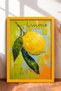 Lemon Written Brush Textured Lemon Framed Painting Italy Poster Living Room Kitchen Wall Decor Itp036