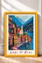 Lake Como Servili Coast and Campanile Framed Painting Italy Poster Wall Decor Itp034 - 3