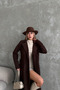 Women's Unlined Premium Cashmere Coat Long Belted Classic Collar Pocketed Autumn Winter Coat - 5