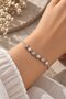 Silver Color Star Model Zircon Stone Women's Bracelet with Elevator Chain - 2