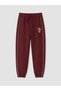 Özmarka New Season Burgundy 2-Piece Printed Boys' Sweatpants - 2