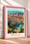 Florence Cityscape and Yellow Flowers Framed Painting Italy Poster Wall Decor Itp042 - 2