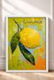 Lemon Written Brush Textured Lemon Framed Painting Italy Poster Living Room Kitchen Wall Decor Itp036 - 3