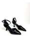 Black 7 cm Heel Ankle Straps High Heel Shoes - 3