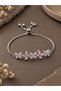 Butterfly Model Silver Color Zircon Stone Women's Bracelet with Elevator Chain