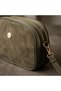 Women's Khaki Nubuck Shoulder Bag, 3-Compartment, Gold-Detailed, Everyday Crossbody Bag, Bsk2026. - 3