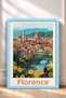 Florence Cityscape and Yellow Flowers Framed Painting Italy Poster Wall Decor Itp042 - 3