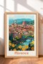 Florence Cityscape and Yellow Flowers Framed Painting Italy Poster Wall Decor Itp042