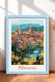 Florence Cityscape and Yellow Flowers Framed Painting Italy Poster Wall Decor Itp042