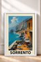 Sorrento Coast and Floral Terrace Framed Painting Italy Poster Living Room Kitchen Wall Decor Itp009 - 3
