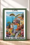 Capri Floral Hillside and Colorful Houses Framed Painting Italy Poster Living Room Kitchen Wall Decor Itp023 - 3
