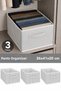 3-Piece Striped Closet Organizer Set - Clothing and Toy Storage Box Basket Organizer