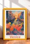 Venice Written on Canal Cocktail Glasses Framed Painting Italy Poster Wall Decor Itp074