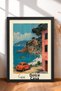 Casa Dolce Casa Pink House and Orange Car Framed Painting Italy Poster Wall Decor Itp079