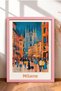 Milan Cathedral Framed Picture in a Starry Night, Italy Poster, Living Room, Kitchen, Wall Decor, Itp135.