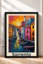 Sorrento Pink and Blue Facade Houses Framed Poster, Italy Poster, Living Room, Kitchen, Wall Decor, Itp144. - 3
