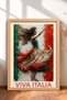 Viva Italia Dancing Woman Framed Painting, Italy Poster, Living Room, Kitchen, Wall Decor, Itp125.