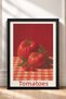 Tomatoes on a Checkered Background, Framed Painting, Italy Poster, Wall Decor, Itn013. - 3