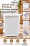 Bathroom and Laundry Room Organizer with Lid and Handles, Dirty Laundry Basket.