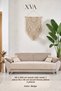 Knitted Fabric Tasseled Sofa Cover, 1 Piece, 90X200 cm Sofa Cover + 2 Pieces, 40X40 cm Tasseled Pillow Covers, 3-Piece Set, Beige, Bohemian, Decorative. - 2