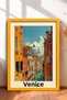 Venice Green Canal and White Dome Framed Painting, Italy Poster, Living Room, Kitchen, Wall Decor, Itp201.