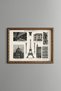 Eiffel Tower and Iron Architecture - Vintage Patterned Painting - Slim Frame