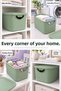 2-Piece 19Lt Storage Box with Lid - Decorative Organizer Multi-Purpose Closet Organizer Basket Green - 2