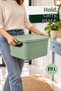 3-Piece 19Lt Storage Box with Lid - In-Cabinet Organizer Basket Decorative Multi-Purpose Organizer Green - 5