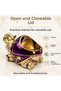 Luxury Alloy Metal Figurine Decorative Ashtray with Lid, 15 cm Metal Figurine, Incense Holder, Jewelry & Coin Box - 3