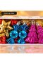 Set of 24 Colorful Sugar Star and Assorted-Shaped Christmas Tree Ornaments, Box 20x8 cm - 2