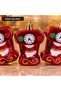 New Year's Clock-Shaped Red Fir Tree Ornaments, 3-Piece Set, Box 14x7 cm - 2