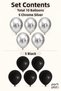 Black and Chrome Silver Balloon Set of 10 for Birthday Party Decorations - 2