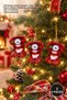 Set of 3 New Year's Hanging Ornaments – Christmas Decorations with a Red Fir Tree Design and Clock Motif, Hanging Ornament, Tree Ornament