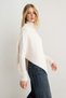 Beige Turtleneck Oversize Cape Knitwear Sweater Twoaw27Kz00326 - 3