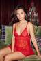Red Tulle Ribbon/Bow and Lace Detailed Capless Panty Babydoll/Fantasy Nightgown Thmaw26Ll00007 - 3
