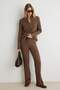 More Sustainable Mink Soft Textured Ribbed High Neck Knitwear Bottom - Top Set Twoaw27Au00090