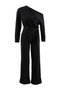 Siyah Asimetrik Yaka Oversize/Geniş Kalıp Örme Alt - Üst Takım TWOAW27AU00177