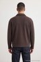 Brown Regular Cut Waffle Textured Polo Collar Zippered Thin Cardigan/Sweatshirt Tmnaw27Sw00015 - 2
