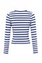 Multi-Colored Striped V-Neck Regular/Normal Fit Stretch Knit Blouse Twoaw27Bz00459 - 7
